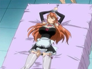 Hentai girl tied up on the bed gets fondled