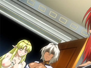 Caught hentai blondie gets fondled
