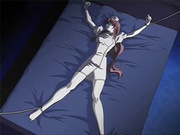 Anime nurse gets tied up on the bed