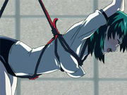 Tied up anime girl getting punished