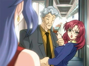 Hentai chick gets caught on a train