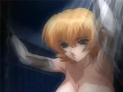 Chained anime blonde with huge tits