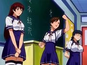 Big titted anime schoolgirl fondled