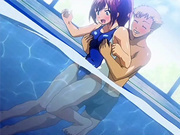 Anime teen in swimsuit gets fondled