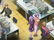 Anime office slut getting gangbanged