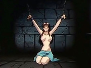 Chained hentai shemale gets a handjob