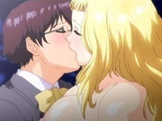 Big titted anime blondie sucks cock