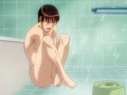 Hentai guy gets company in shower