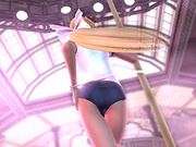Anime girl dancing in a tiny bikini