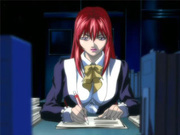 Hentai redhead masturbates with pen