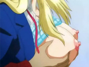 Anime blondie with huge tits fucked