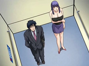 Hentai couple stuck in the elevator