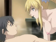 Big titted anime blondie rides cock