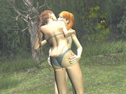 two hot 3d animated lesbos licks eachothers pussys