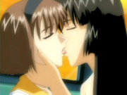 Excited young anime lesbian licks a filthy wet pussy clean