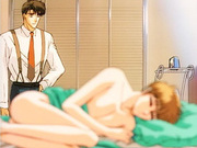 Sexy anime boy sleeping gets a wakeup call