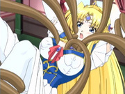 Anime Princess gets double penetration by tentacles