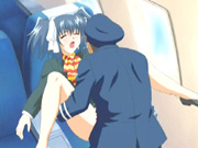 Cute hentai coed fucked with pilot in the plane