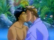 Two inlove hentai gays kissing
