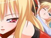 Two blonde hentai girls fingering and licks each other