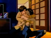 Two hentai gay boys hug and kiss