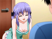 Hentai teenie naked under apron turn around and shows her butt