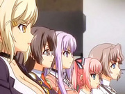 Five gorgeous hentai babes and one lucky hard dick