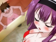 Hentai babe in the bathroom with guy