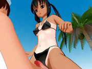 Hentai 3d girl in bikini gets fucked on the beach