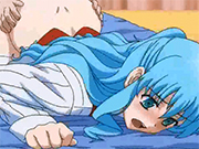 Bluehaired hentai girl gets her wet pussy pumped