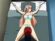 Tied up hentai girl gets fucked