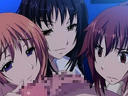 Three hentai girls one guy