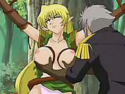 Helpless bigtitted hentai elf babe gets pounded