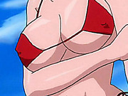 Big titted hentai babe in bikini