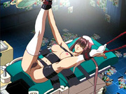 Tied up anime nurse forced to take a huge dump in the doctors chair