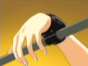 Anime teen in handcuffs getting slammed