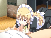Hentai maid sucking bigcock and swallowing cum
