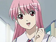 Pinkhaired hentai schoolgirl
