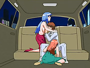 Hentai threesome in car