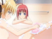 Two Japanese hentai taking bath