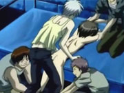 Gay hentai gangbang party in prison