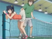 Horny tennis practice