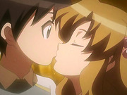 Hentai girl kissing guy
