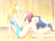 Swimsuit anime shemale cutie gets sucked her bigcock