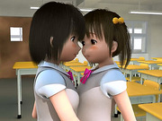 Yuri 3d schoolgirls making out