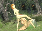 3d animation licking pussy in the forest