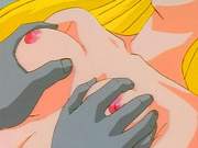 Stupid blonde anime girl finger fucked by male nurse