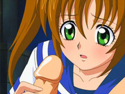 Hot green eyed anime girl loves to suck balls