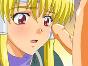 Blonde hentai swallows a huge load after being fucked