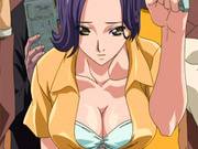 Hot young anime babe with tits so big they can barely fit in her blouse